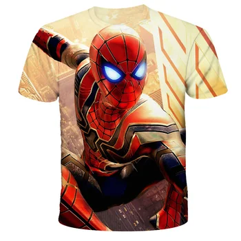 Spiderman Risanka Tshirt Teen Oblačila 3D Tiskanih Malčke Boys Vrhovi Majica s kratkimi rokavi Otroci Poletje Fantje Prevelik Tshirt Otroška Oblačila
