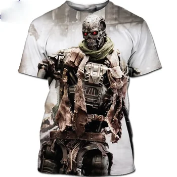 3D Nove znanstvene fantastike film Terminator T-shirt Športnih Casual Moški T-Shirt Robot Majica Strast Motocikel Vrhovi