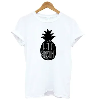 Pozdravljeni Sonca ananas tiskanja Ženske tshirt Bombaž Priložnostne Smešno majica s kratkimi rokavi Za Lady Yong Dekle Top Tee Hipster Spusti Ladje S-426