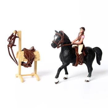 Simulacija Kmetiji Konj Stabilno Jezdec s Konja Igrača Konjeniški konkurence Slika Konja Fidget Igrača figur playset Dekoracijo