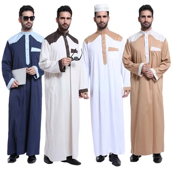 2021 Muslimanskih Moških Jubba Thobe islamska Oblačila Aplicirano Kimono Dolgo Haljo Turčija Musulim Obrabe abaya caftan Islam Dubaj Arabski Obleko