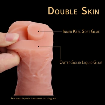 ZINI Realističen Dildo Dvojno Plast Silikona Ženski Masturbators Pravi Kože, Občutek Dick Erotično Penis Sex Igrače Za Ženske