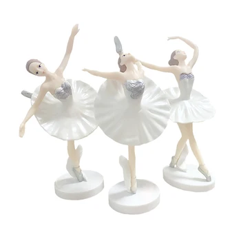3 Kos/nastavite Elegantno Ples Balet Dekleta Torto Pokrivalo Dekoracijo Poroko Neveste in Ženina Torto Ornament Stranka Dobave