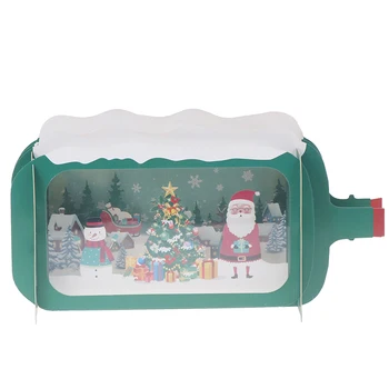 1 Kos PVC Ročno izdelan 3D Božični Kartice Plavajoče Steklenico Ročno izdelan Darilni Hvala Kartice Pop Up Dopisnica Darila Z Ovojnico