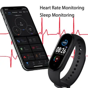 M5 Pametne Ure Smart Band Šport Fitnes Tracker Pedometer Srčni Utrip, Krvni Tlak Monitor Bluetooth Zapestnica Moški Ženske M5