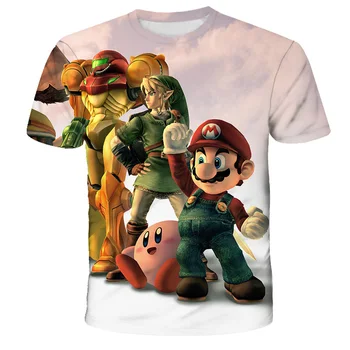 Poletje 2021, Zabavno Mario 3D Natisnjeni T-Shirt Za Fantje In Dekleta, Ulice