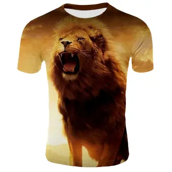 2021 poletje novo 3D tisk T-shirt živali lev tiskanja moška T-shirt priložnostne T-shirt O-vratu hip-hop kratkimi rokavi velikosti XXS-6XL