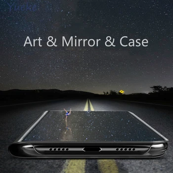 Ogledalo Flip Primeru Za Samsung Galaxy S21 S10 S20 S8 S9 Plus S20 FE S7 S6 Rob Opomba 20 Ultra 10 Plus 8 9 10 Lite Telefon Kritje