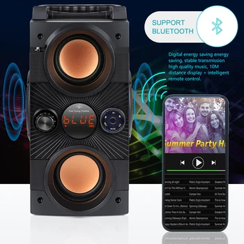 40W Velika Moč Prenosni Bluetooth Zvočnik Zunanji Brezžični Globokotonec Boombox Stolpec Zvok Glasbe Center za Podporo AUX TF FM Radio