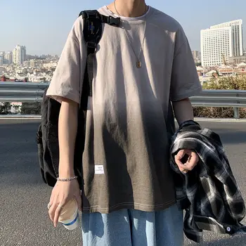 Privathinker Moških Summmer T srajce Hip Hop Gradient Človek Vrečasta T-shirt 2021 korejski Ulične Moški Vrh Tees Harajuku Mens Oblačila