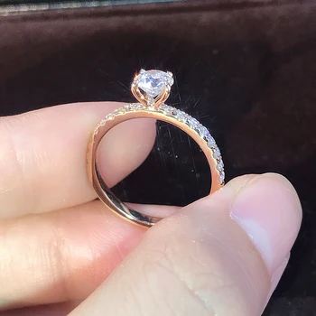 Nova Trendovska Kristalno Posla Design Vroče Prodaje Obroči Za Ženske AAA Bela Cirkon Kubičnih eleganten Ženski prstani Poročni nakit