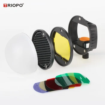 TRIOPO Flash Svetlobe Spreminjevalec Pribor Kit w/ Magnetni Nastavek+Difuzor Žogo+Barvni Gel Filtri za Canon, Nikon, Sony Godox