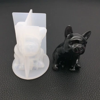 3D francoski Buldog Silikonski Kalup DIY Obrti Avto Dekor Kristalno Epoksi Smolo Plesni T84A