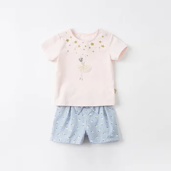 DB17425 dave bella poletje baby dekleta modni lok cvetlični črtaste hlače otroci, otroci dekle srčkan hlače za malčke malčka hlače
