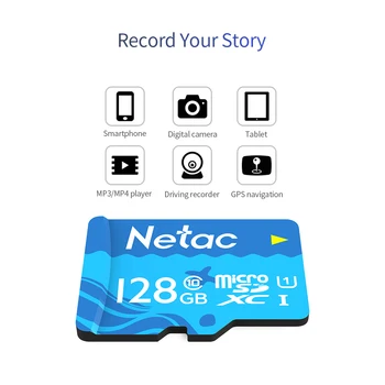 Netac 16GB TF Kartice, Velike Zmogljivosti, Micro SD Kartico UHS-1 Class10 Visoke Hitrosti Pomnilniško Kartico Fotoaparata Dashcam Spremlja Micro SD Kartico