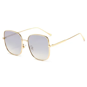 2021 Moških Sunglases sončna Očala Nove Ženske Kovinski Okvir Ribiška Očala Zlato Barvo Čaja Očala UV400 Letnik Kvadratnih sončna Očala