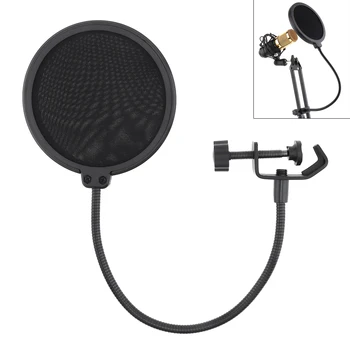 Večfunkcijsko Shockproof Mikrofon Držalo Nosilec z Dvojno Plast Mikrofon Pop Filter/Tabela Posnetek za Oddajanje Govoreča