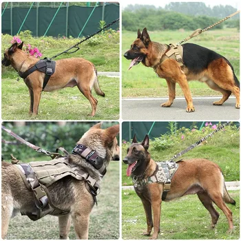 Pes Pas Hoja Nastavljiv Najlon Taktično Pes Telovnik Vrvici Pas za Mala Larges Psi Pet Usposabljanje Dobave nemški Ovčar
