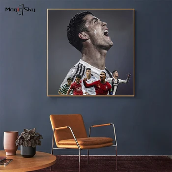 Retro Nogomet Šport Zvezdnik Cristiano Ronaldo CR7, Plakati, Tiskanje Platno Slikarstvo Soba Stenskih slikah, Doma Sodobno Dekoracijo