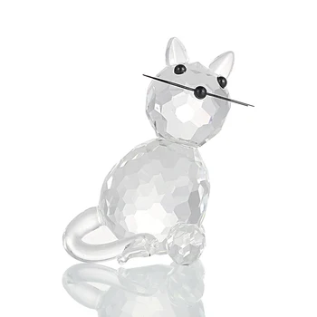H&D Kristalno Zbirateljske Stoji Mačka Figur Miniaturni Stekla Trinket Zbirateljske za Dom Poroko Dekor Rojstni dan/Božično Darilo