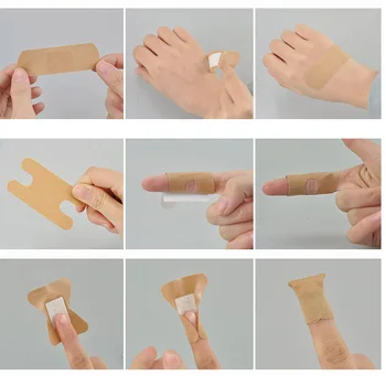 100 kozarcev Band Medicinske Pomoči za Prsta Sklepih Veliko Območje Dihanje Raznovrsten Material Band-Aids Povoj Nastavite Sili Kit 5 Velikosti