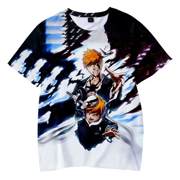 Anime Bleach T-Shirt 3D Tiskanja Ulične Moški Ženske Modni Prevelik Kratek Rokav T Shirt Harajuku Hip Hop Tees Vrhovi Tshirt Moški