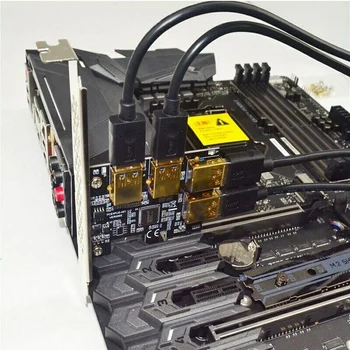 4 Vmesnik PCIe Riser Adapter svet PCI-E 1x do 4 USB 3.0 PCI-E Utor GPU GDeals