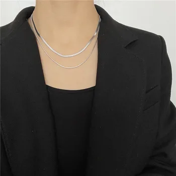 Moda dvojno plast kača kosti verige kratka ogrlica ženska divje preprosta ogrlica, vroče prodaje
