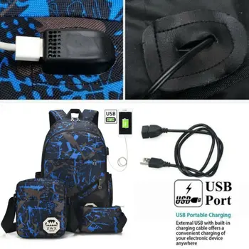 2019 Najnovejši Modni USB Charge Nahrbtnik Oxford Šolsko Torbo Torba za Prenosni računalnik Priložnostne Vroče Prodaje Potovalna Torba