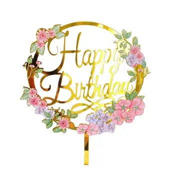 Barve Cvetja Happy Birthday Cake Pokrivalo Peko Cupcake Sladica Dekoracijo
