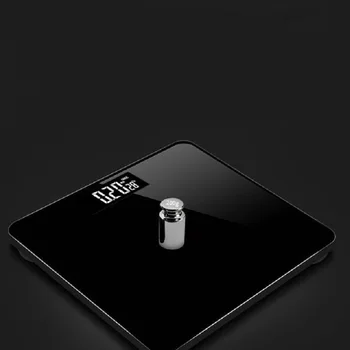 Domačo Uporabo, Kopalnico, LCD Digitalni USB Obdavčljivi Obsega 4 mm Varnostno Steklo 180Kg 396Lb Telesne Mase Black Scale