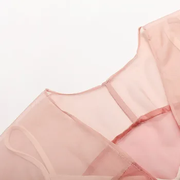 2021 novo poletje moda za ženske obleke krog vratu luč poln rokavi organza natisnjeni roza svetlobe počitnice obleko WR27411L