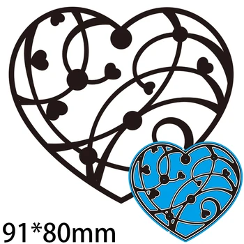 Rezanje Umre Srce v obliki Votle Vzorec voščilnico Dekoracijo DIY Ostanki Rezervacije Foto Album Okrasni Papir, Kartice, 91*80 mm
