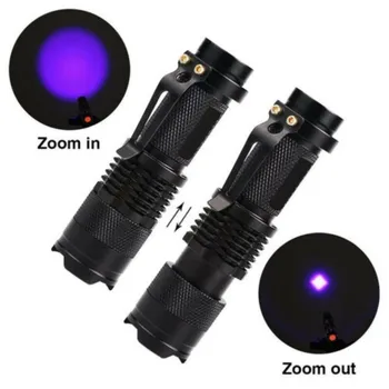 LED Taschenlampe Uv-Taschenlampe W/ Zoom Funktion Mini UV 365nm/395nm Schwarz Licht Haustier Urin Flecken Detektor skorpion