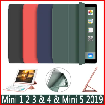 TPU Ohišje Za iPad Mini 5 Za iPad mini 1 2 3 4 za 7,9 palčni mehko PU usnje Cover za iPad Mini 2019 Primeru Smart Spanja zbudi Pokrov