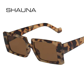 SHAUNA Kovine, Spona Retro Pravokotnik sončna Očala UV400