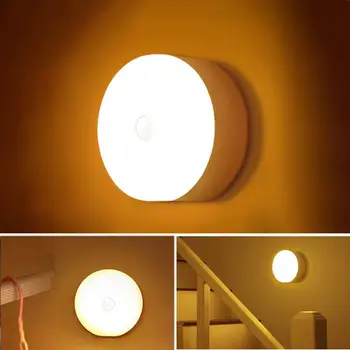 Brezžični Senzor gibanja LED Nočne Luči Spalnica Dekor Svetlobe Detektor Stenske Dekorativne Svetilke Stopnišče, Garderoba Soba Oltarja Razsvetljavo
