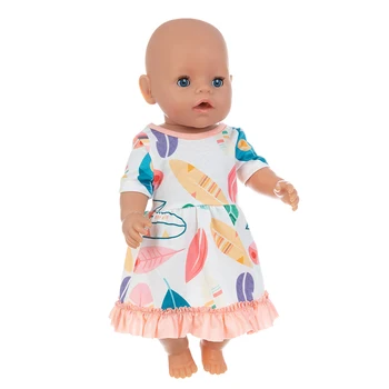Rodil Nov Baby Doll Oblačila Primerna Oprema 18-inch 40-43 cm Rdeča, Roza Vzorcem iz Enega Kosa Navzdol Jakno Za Otroka, Rojstni dan Festivala Darilo
