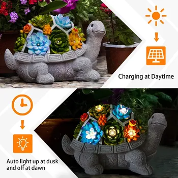 Zunanji Vrt Kiparstvo Sončne LED Želva Kipov Živali Dekor Kiparstvo Ornament Umetnosti Žareče Kamen Dekoracijo Visoke Kakovosti!