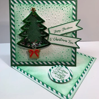 QWELL Božično Drevo Praznično Shaker Kartico Rezanje Kovin Matrice za Scrapbooking in Kartice za Izdelavo Papirja Reliefi Obrti, Nove 2019