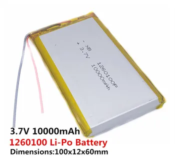 Velika Zmogljivost 3,7 V,10000mAH,1260100 Polimer litij-ionska /Litij-ionska baterija za Polnjenje za Tablični DVD IGRAČA,MOČ BANKE,GPS