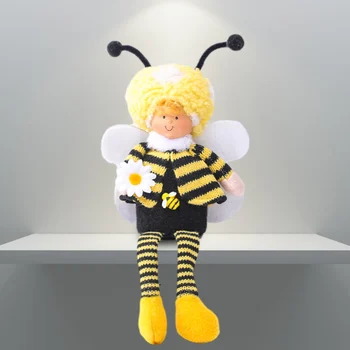 Velikonočni Honey Bee Lutka Polnjene Čebel Plushie Doma Fant Noge Kmetija Festival Dekor Okraski Bingljati Decorat Tabela Stvari