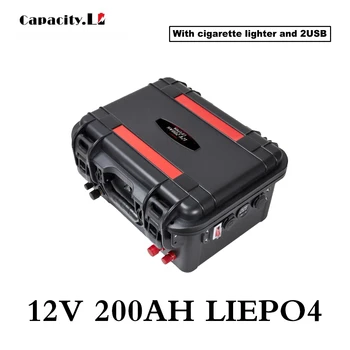 12V lifepo4 baterije za ponovno polnjenje 200ah 200AH fosforjeva kislina RV baterije z BMS in vžigalnik za RV in inverter