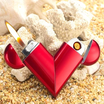 Mini Plin, Električni Vžigalnik Obračanje Ljubezen v obliki Srca Lažji USB Polnjenje Lažji Ustvarjalne Pripomočke Za Moške Dropship Dobavitelja