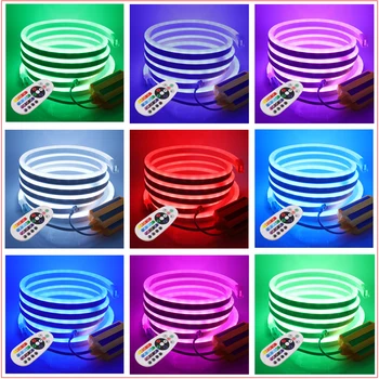 RGB Neon Luči Trakovi 220V 240V 2835 5050 IP67 Nepremočljiva Neon Znak LED Trak Svetlobe Prilagodljiv Trak Trak Trak Svetlobe EU Plug