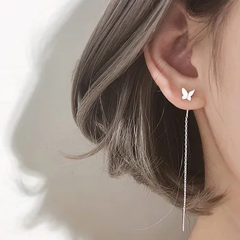 Korejski Geometrijske blok Dolgo Tassel Bar Spusti Uhani Za Ženske Minimalism Osebnost Uho Skladu Visijo nakit Darilo