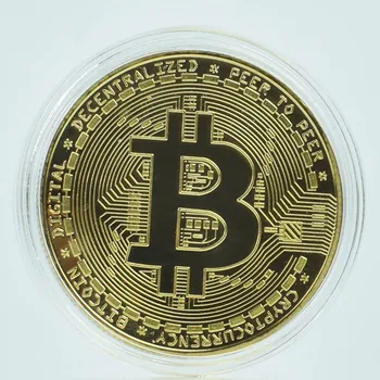 Vroče prodajo 40 mm pozlačeni Bitcoin Kovancev BTC XRP LTC ETH Doge Cardano IOTA FIL Kovinski Cryptocurrency Kovanec S prozorno Ohišje
