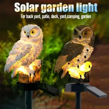 Novost Sončne Vrtne Luči Sova Ornament Živali, Ptic na Prostem LED Dekor Kiparstvo Sončne Svetilke Vrtne Luči Dodatki
