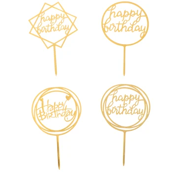 10Pcs/veliko Akril Ročno Pisanje Happy Birthday Cake Pokrivalo Sladica Čudovito Dekoracijo Za Rojstni dan Lepo Darilo