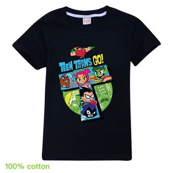 2021 Novega Otroka Teen Titans GREDO Otroci T Shirt Poletje Vrhovi Risanka Otroci Fantje Dekleta T-shirt Moda Harajuku Grafika